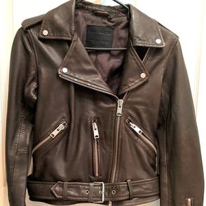 All Saints Balfern Leather Biker's Jacket Size 4